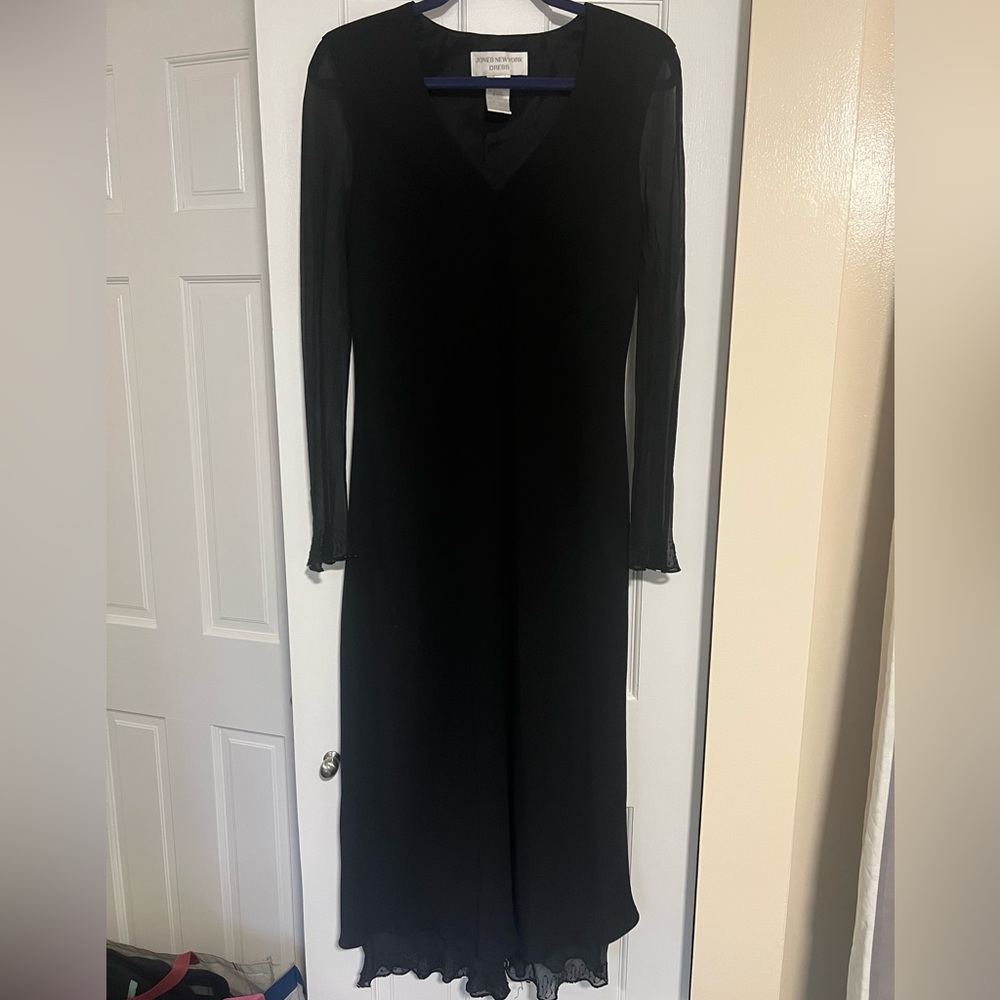 Jones New York Midi Dress with Silk Opaque Sleeves (12)